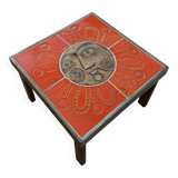 Coffee table end of sofa Roger Capron and Jean Derval ceramic 70s sun model