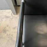 Set of 2 Jason Lite armchairs in black leather Walter Knoll