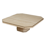 Travertine and brass coffee table