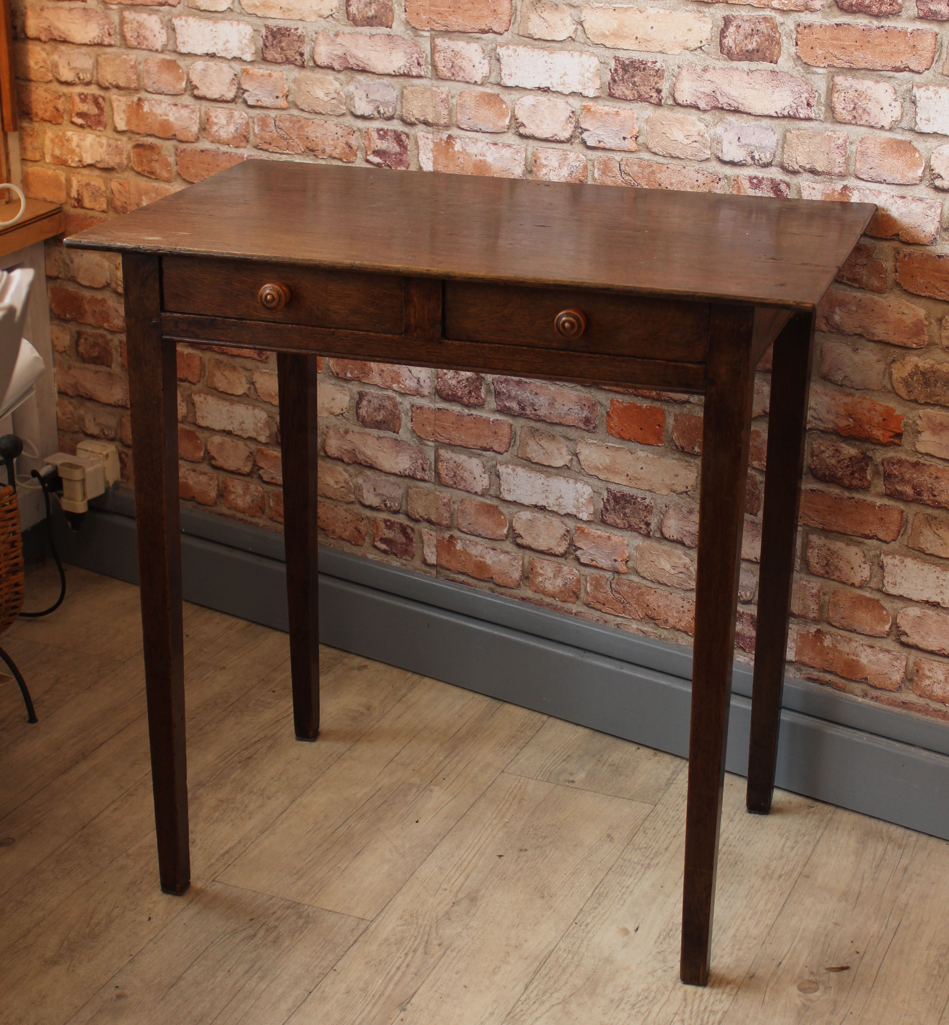 Oak side table 2 drawers or children's desk