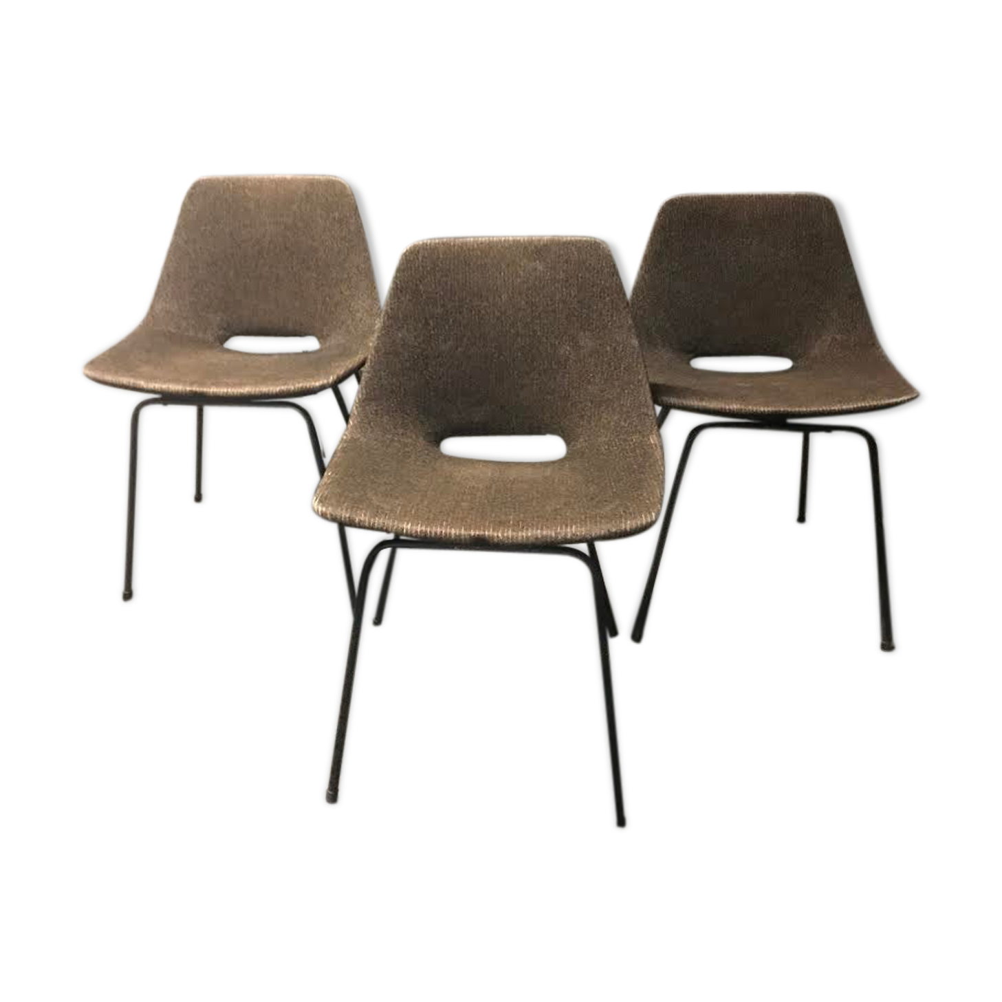 Set of 6 chairs "Tonneau" Pierre Guariche, Steiner Editions