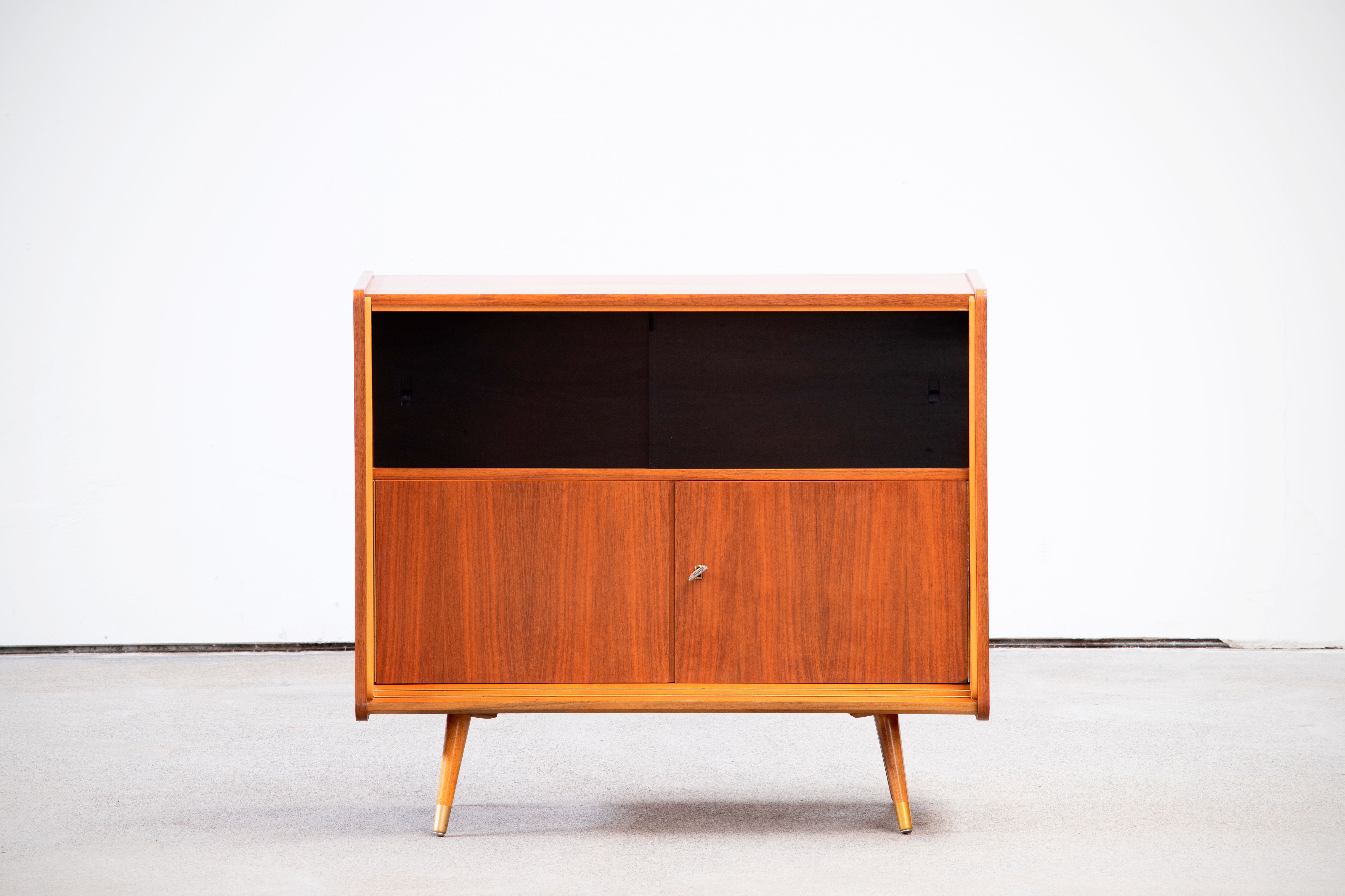 Vintage scandinavian buffet 1960 teak & glass