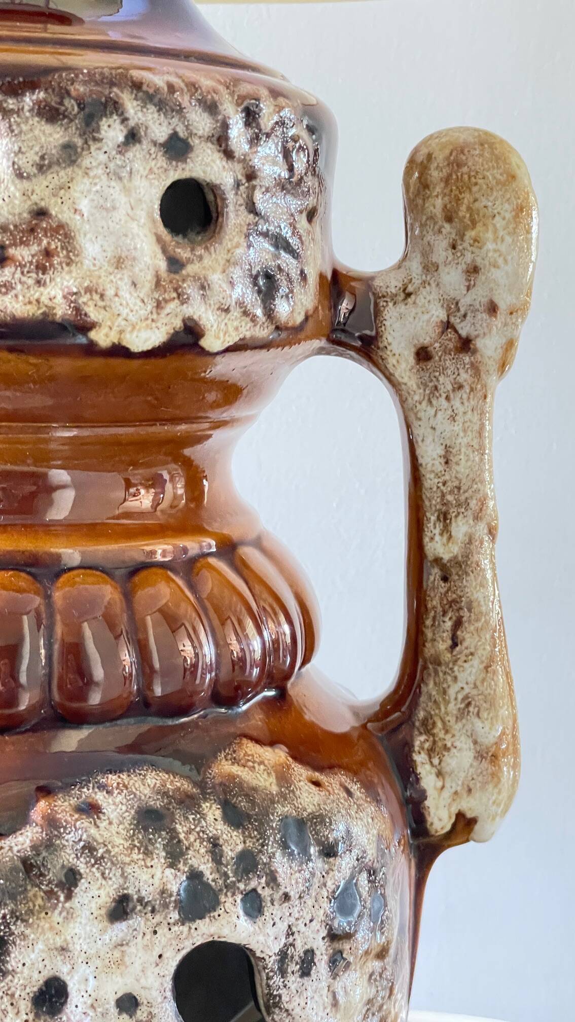 Lamp ceramic fat lava double lighting 70s