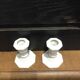 set of 2 vintage white porcelain candlesticks