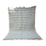 Beni Ouaren Modern White Rug with Converging Patterns 300x200 cm