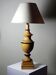 Large lamp Le Dauphin "Verdennes" turned wood, vintage 1970s