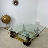 Old brass and gilded bronze table horses design from the 70s vintage Horses