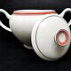 Art déco sugar bowl, cream ceramic, Poland, 1930s