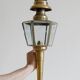 Electrified wall lamp cab lantern brass old engraved glass