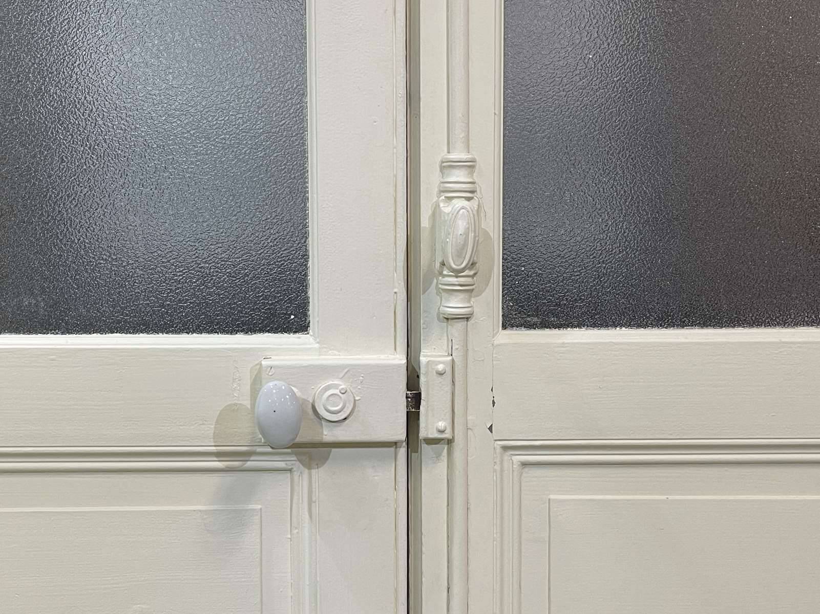 Double glazed interior door in fir from the early 20th century