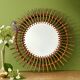 Vintage rattan sun mirror