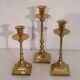 Lot of vintage Scandinavian brass candlesticks