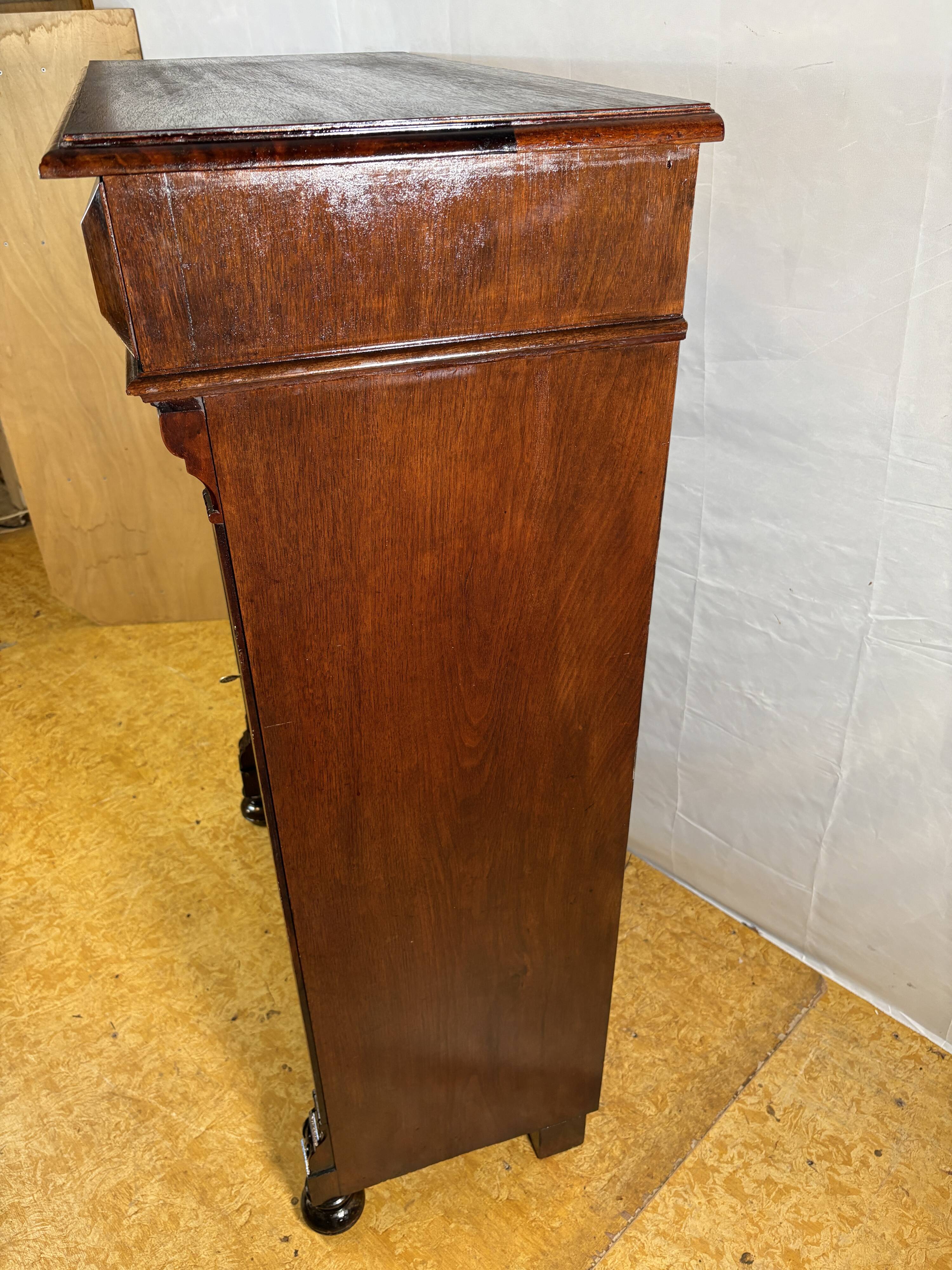 Antique Gründerzeit Vertiko Cabinet in Walnut – Circa 1890–1900  A stunning