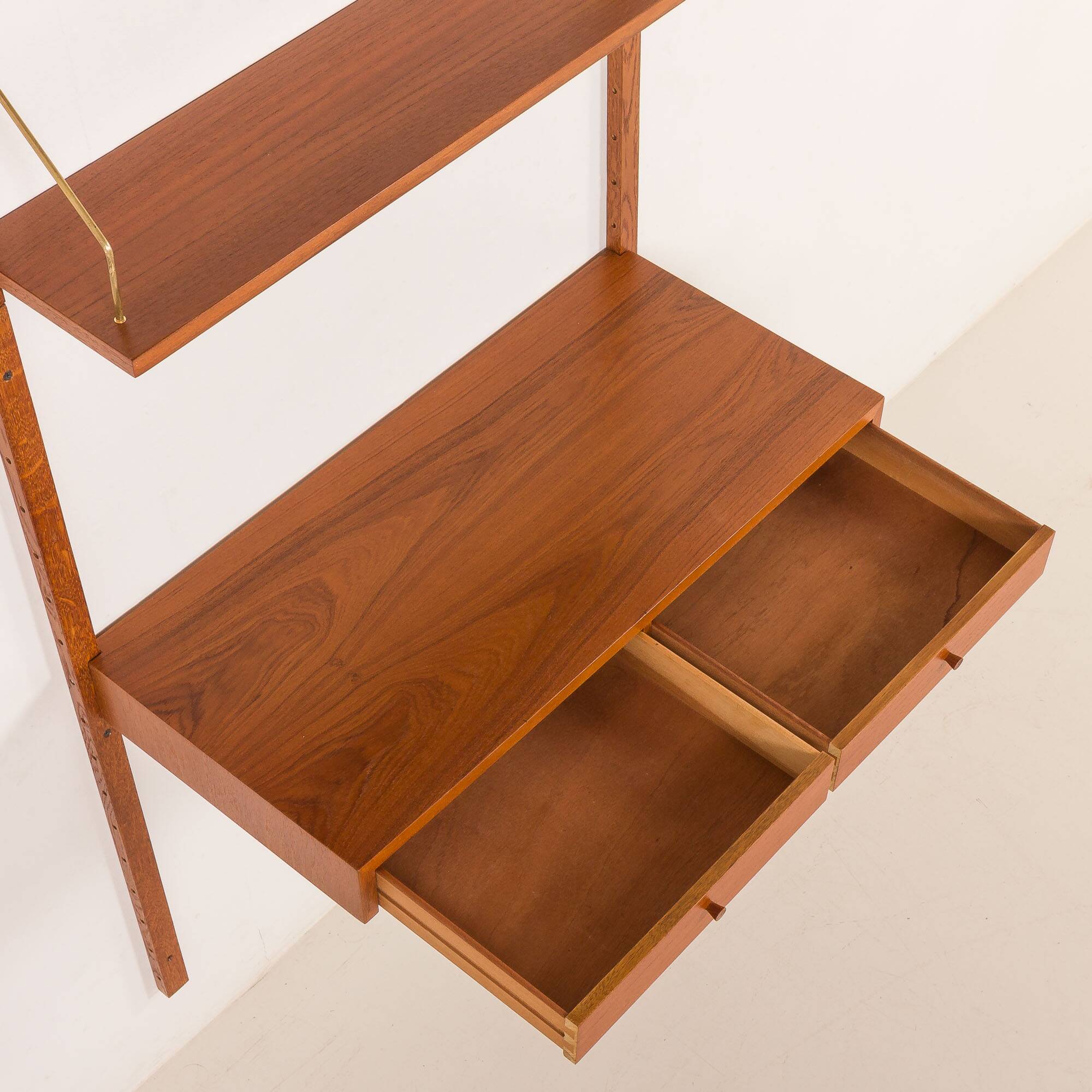 Danish teak shelving unt with a desk in the style of Poul Cadovius, 1960s