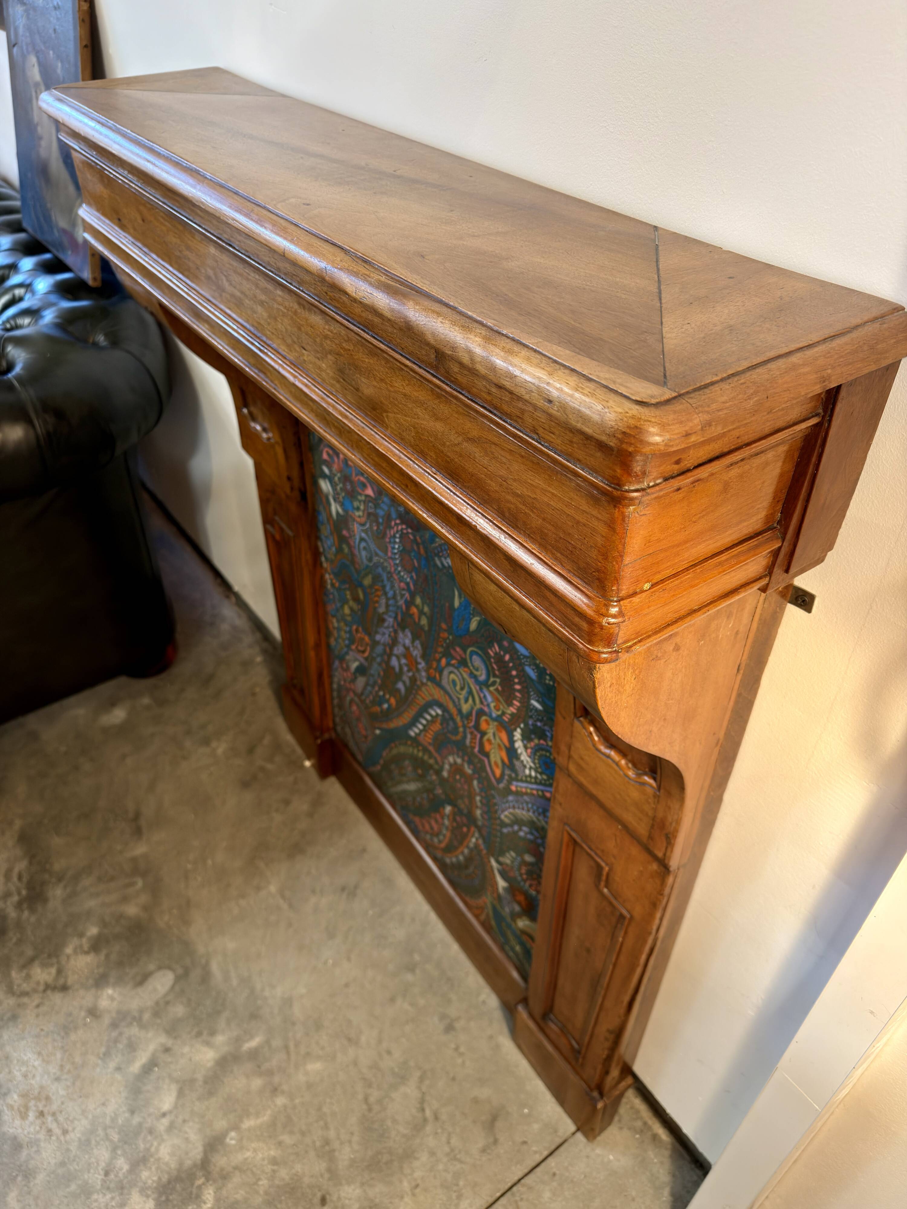 Antique Walnut Carved Wood Fireplace – Decorative Fireplace Mantel