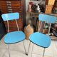Pair of vintage blue Formica chairs