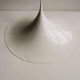 Large White Witch Hat Semi Pendant - Design by Bonderup and Thorup for Fog and Morup, 1960s.