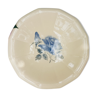 Small Hollow Dish Digoin Sarreguemines Badonvillier pink blue Model "Cannes"