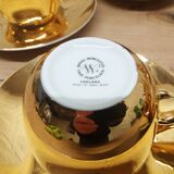 Set 5 cups gold porcelain