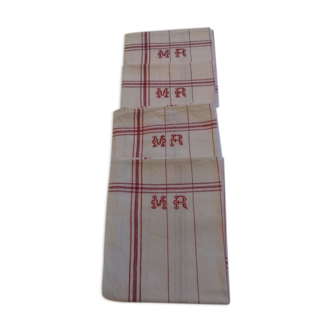 Set of 4 mr monogrammed tea towels