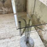 80s glass and marble console