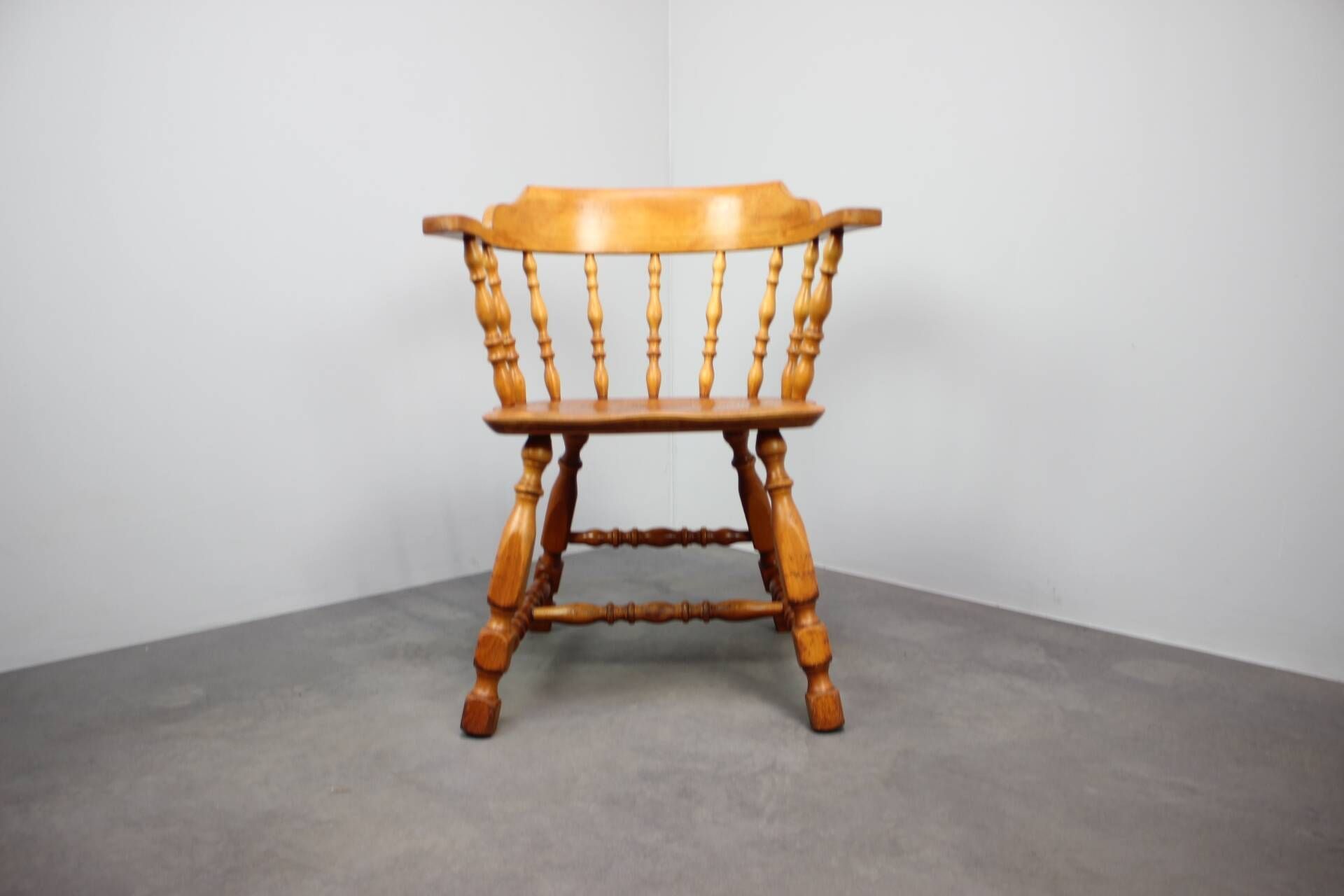 Vintage Windsor armchair with spindle back, Central Europe, circa 1970–1980.