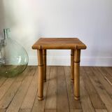 Vintage rattan and bamboo stool 50s-60s
