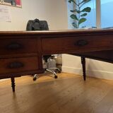 Double-sided oak desk – 19th century – Clichy Carpentry