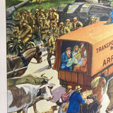 Double-sided school poster signed herouar collection rossignol verdun june 1940