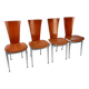 Postmodern Set of 4 Dining Chairs, 1980s