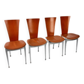 Postmodern Set of 4 Dining Chairs, 1980s