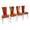 Ensemble postmoderne de 4 chaises de salle à manger, 1980s