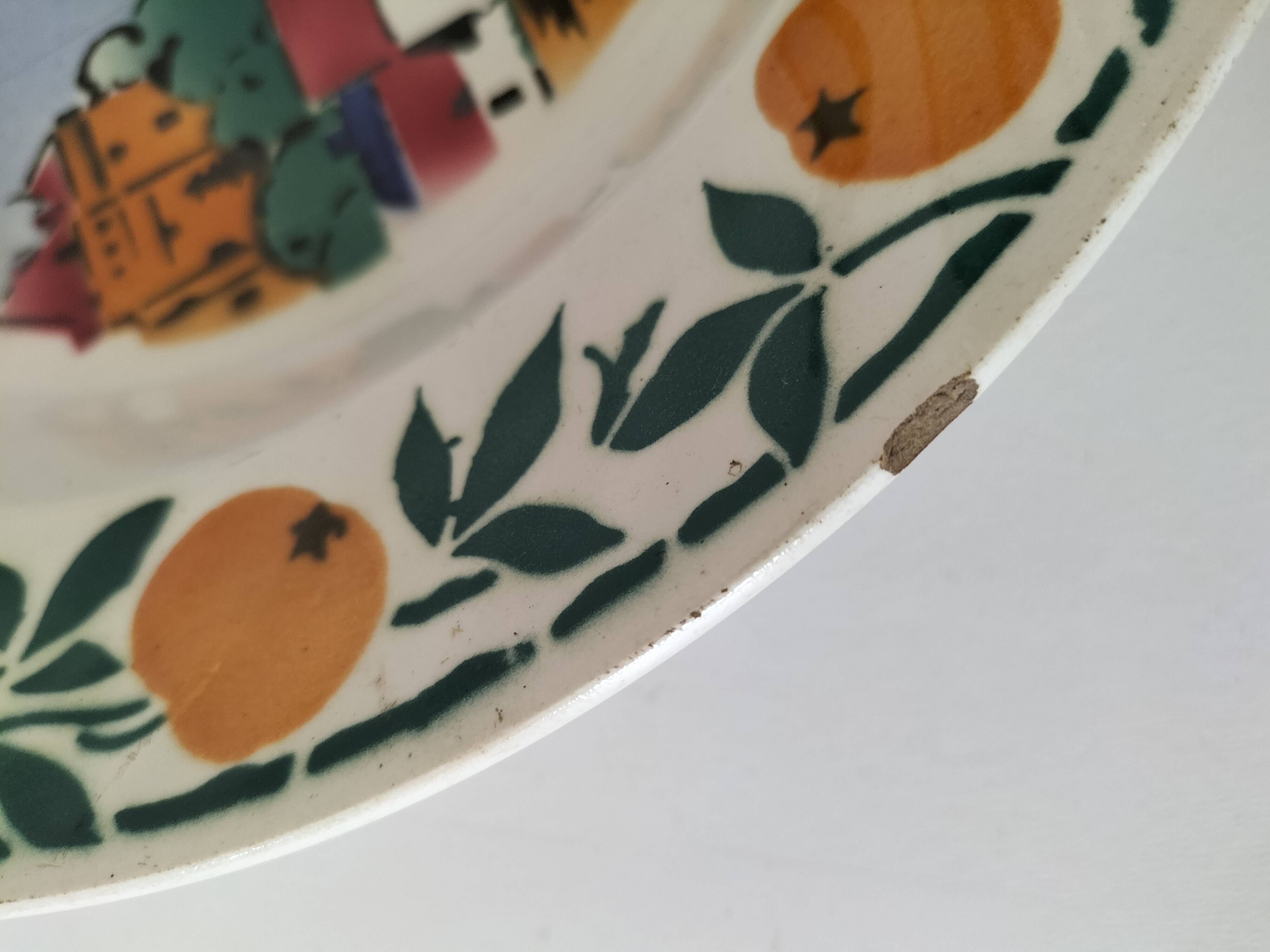 Pair of Saint Amandinoise deep dishes from the 50s