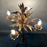 Rare Gilt Metal Sheaf of Wheat Floor Lamp by Hans Kogl, 1970s