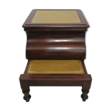 Old stepladder or English mahogany library foot walk