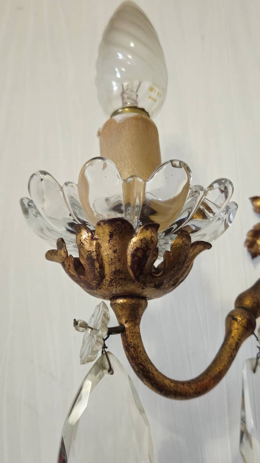 Wall sconce with pendants in Louis XV style