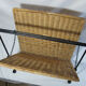 Vintage magazine rack in metal and wicker