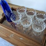 Vintage wooden serving tray signed Souron