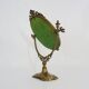 Antique psychedelic table mirror in brass, Louis XV style - 39x29cm