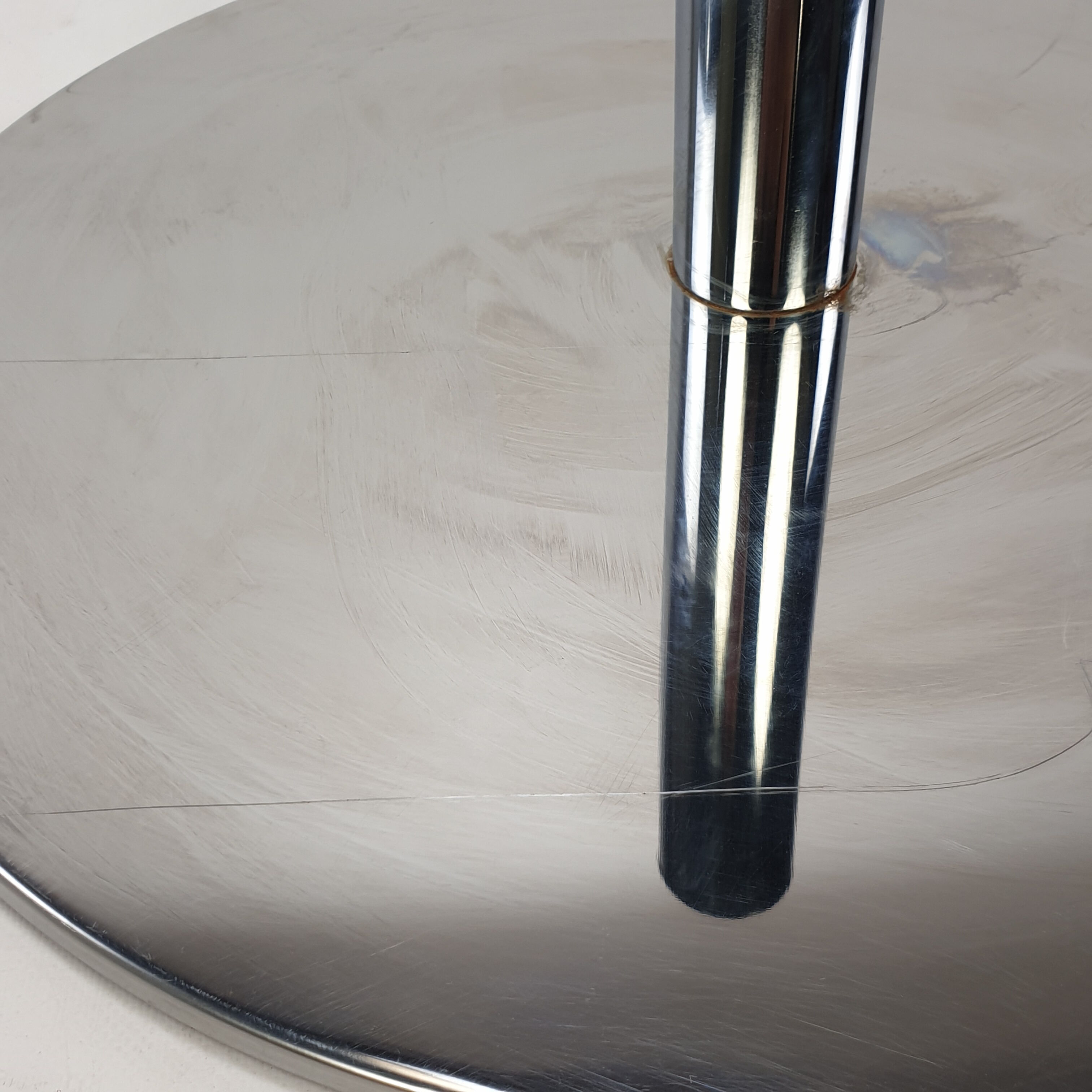 Mid century italian flower table chrome and glass, 1980s