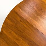 Danish Round Teak Dining Table with Extension from S Møbelfabrik, 1970s