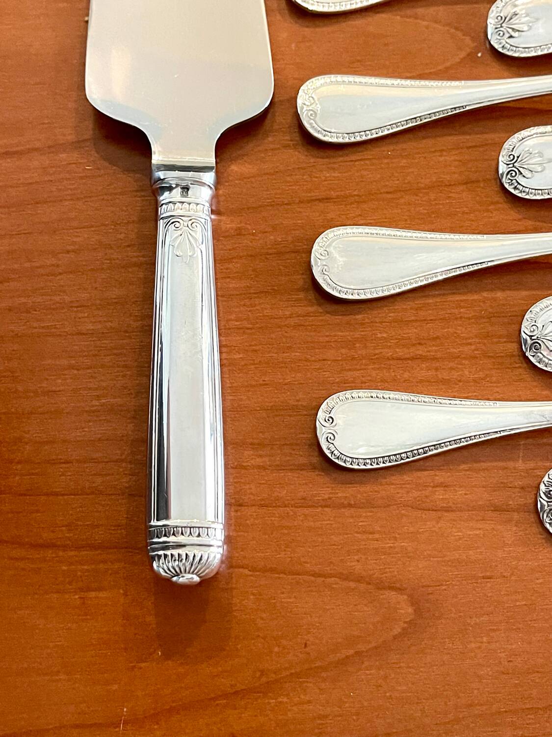 Christofle Malmaison dessert service 12 cake fork with serving shovel