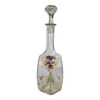 Legras Antique enamelled water carafe for Absinthe, Art Nouveau period