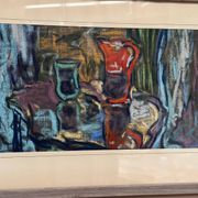 Original Swedish Still Life On Paper — Soft Arrangement By E. Holm — Mid‑Century — Glazed — 37 × 27 Cm (14.6" × 10.6")
