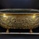 Antique Brass Jardinière – Repoussé Cherry & Leaf Décor – c.1900