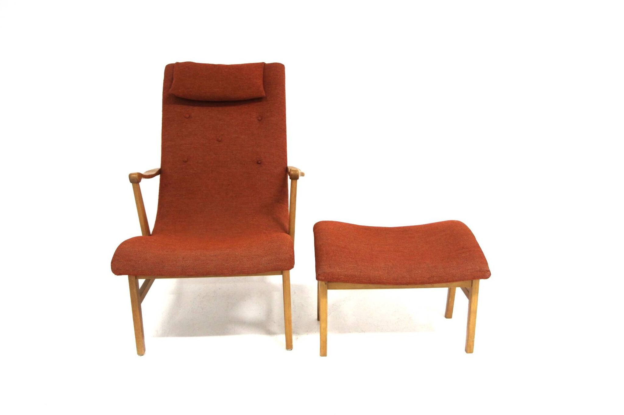 Fauteuil scandinave en hêtre, Suède, 1960
