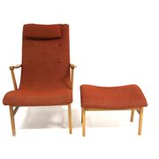 Fauteuil scandinave en hêtre, Suède, 1960