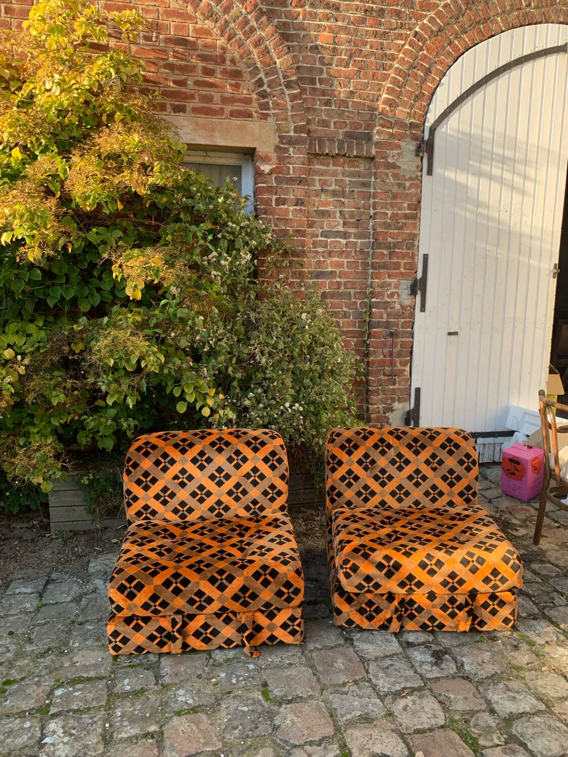 Vintage 70s modular sofa chairs