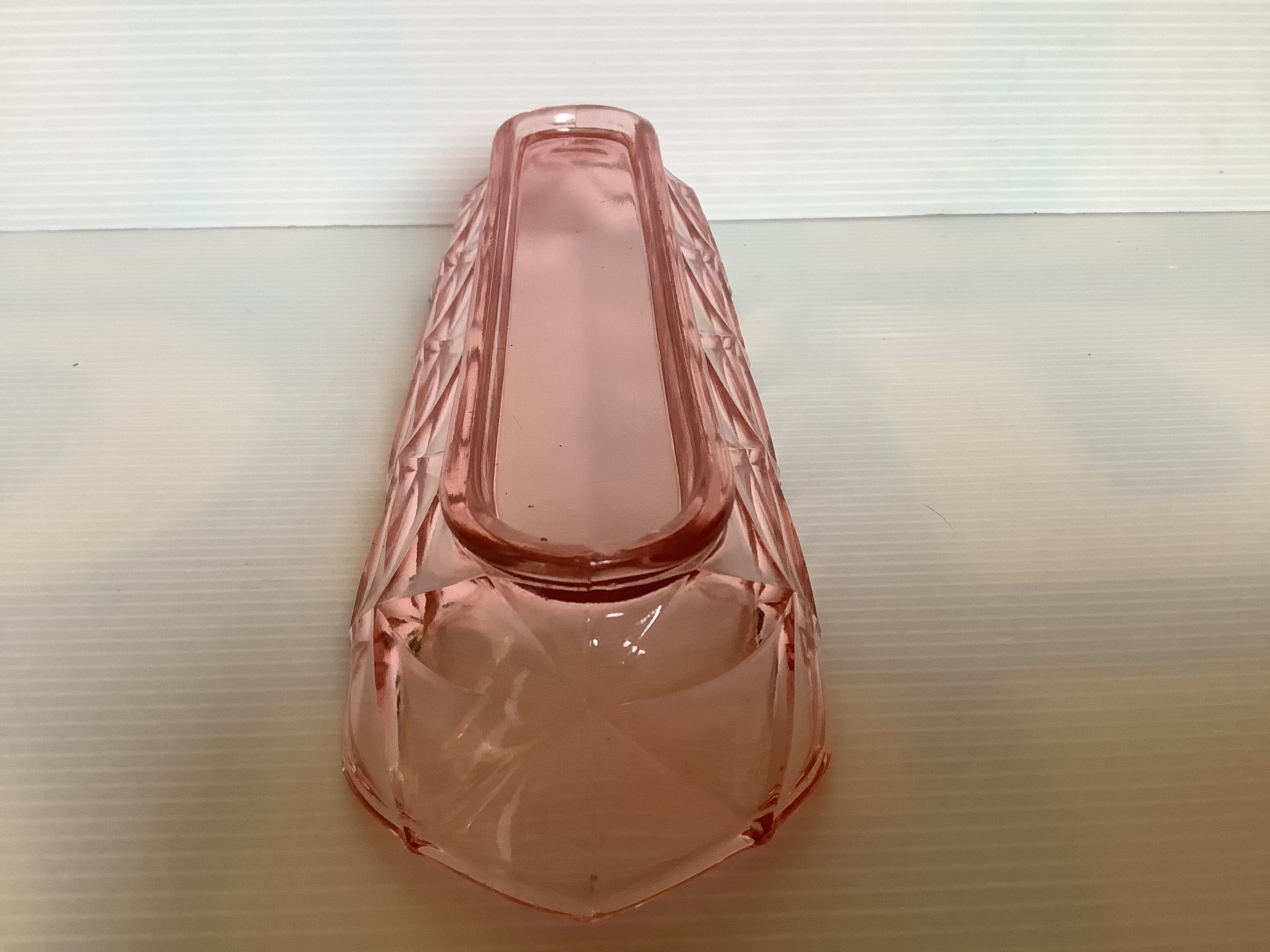 Empty pocket pencil holder pink glass