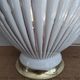 Pied de lampe coquillage en céramique et métal doré- vintage